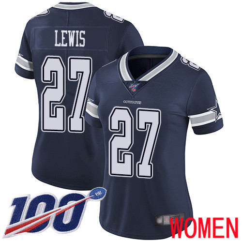 Women Dallas Cowboys Limited Navy Blue Jourdan Lewis Home #27 100th Season Vapor Untouchable NFL Jersey->women nfl jersey->Women Jersey
